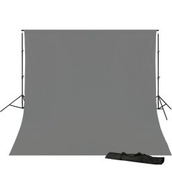 Bresser Bresser Br-D23 Support De Fond De Studio + Fond De Studio En Tissu 3 X 4M Gris | Systemes De Fonds