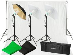 Bresser Set D'Eclairage Lumiere Du Jour Et De Fond De Studio Bresser Br-2120 1600W | Sets De Lumiere Du Jour