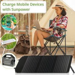 Bresser Chargeur Solaire Portable Bresser 60 Watt Avec Port Usb Et Connecteur D'Alimentation | Alimentation Electrique Mobile