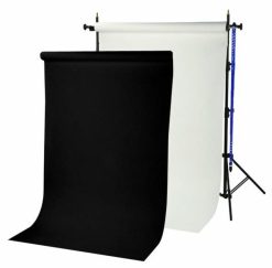 Bresser Systeme De Fond Br-Tp240 Bresser 240 Cm De Haut + 2 Rouleaux De Papier 1,35X11 M Blanc Arctique Et Noir | Systemes De Fonds