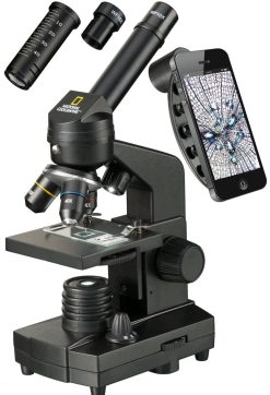 Bresser National Geographic 40X-1280X Microscope Avec Support Pour Smartphone | Microscope D'Enseignement