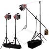 Bresser Bresser Kit D'Eclairage Et De Fond De Studio Nr.7 Avec 3 Lampes De Studio Halogene Sg-800D Avec Variateur | Sets