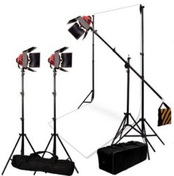 Bresser Bresser Kit D'Eclairage Et De Fond De Studio Nr.7 Avec 3 Lampes De Studio Halogene Sg-800D Avec Variateur | Sets