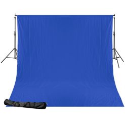 Bresser Bresser Br-D24 Systeme De Fond + Fond En Tissu 2,5 X 3M Bleu Chromakey | Systemes De Fonds