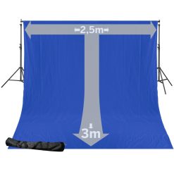 Bresser Bresser Br-D24 Systeme De Fond + Fond En Tissu 2,5 X 3M Bleu Chromakey | Systemes De Fonds