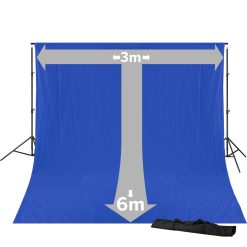 Bresser Bresser Br-D23 Support De Fond De Studio + Fond De Studio En Tissu 3 X 6M Bleu Chromakey | Systemes De Fonds