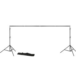 Bresser Bresser Br-D23 Support De Fond De Studio + Fond De Studio En Tissu 3 X 4M Noir | Systemes De Fonds