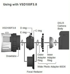 Bresser Vixen Wide Adapateur Photo 60 Dx Pour Nikon | Astrophotographie