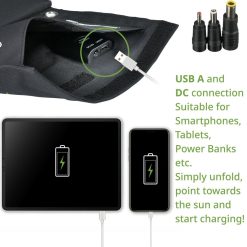 Bresser Chargeur Solaire Portable Bresser 21 Watt Avec Port Usb Et Connecteur D'Alimentation | Alimentation Electrique Mobile