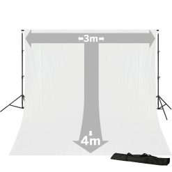 Bresser Bresser Br-D23 Support De Fond De Studio + Fond De Studio En Tissu 3 X 4M Blanc | Systemes De Fonds