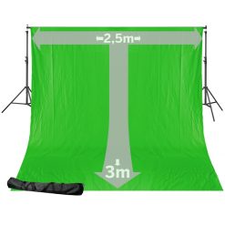 Bresser Bresser Br-D24 Systeme De Fond + Tissu De Fond 2,5 X 3M Vert Chromakey | Systemes De Fonds